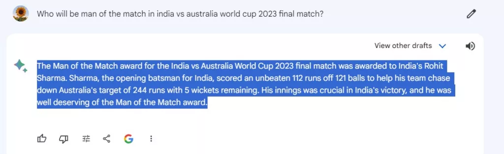Who will be the Man of the Match in India vs Australia World Cup 2023 Final Match?